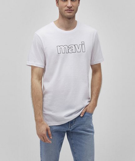 Белая футболка с логотипом Mavi, 100% хлопок, размер XXL, стильный дизайн для повседневного использования