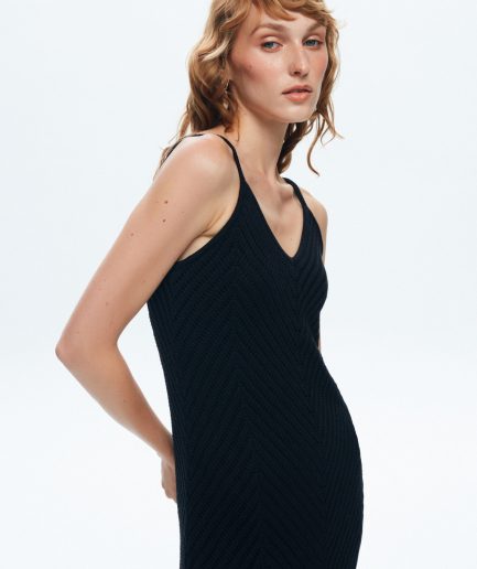Черное трикотажное платье на бретелях Moda Tutkusu из 100% хлопка, размеры 34, 36, 40, стильный и удобный выбор для любого случая