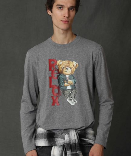 Мужская футболка с длинным рукавом Dominic серого цвета, размеры S-XXL