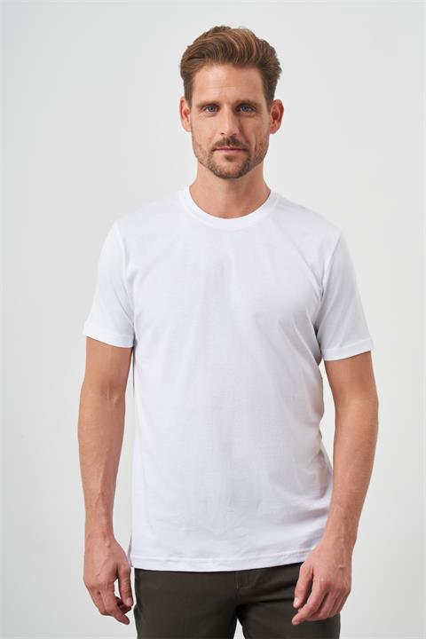 Классическая белая футболка с круглым вырезом Dynamic Fit из 100% хлопка, короткий рукав, доступна в размерах S, M, L, XL, XXL