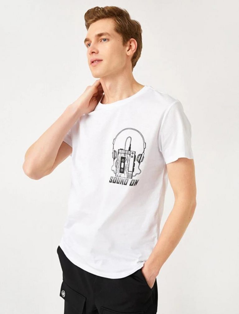 Мужская футболка Slim Fit с принтом из 100% хлопка, белая, размеры XL и XXL