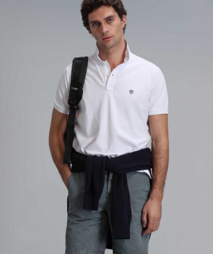 Умная мужская футболка-поло Laon белого цвета, размеры: XS, S, M, L, XL, XXL, 3XL, 4XL