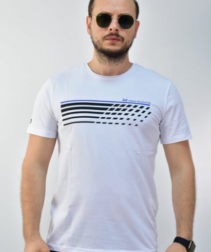 Мужская спортивная футболка Slimfit белого цвета из 95% хлопка, дышащая, для активного отдыха и повседневной носки, стандартный крой