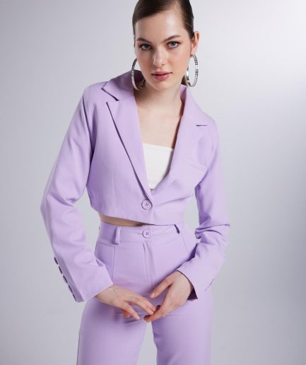 Куртка Panky лиловая, crop модель, 100% полиэстер, доступные размеры: XS, S, M, L