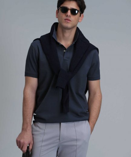 Умная мужская поло-футболка Laon антрацитового цвета, размеры: XS, S, M, L, XL, XXL, 3XL, 4XL