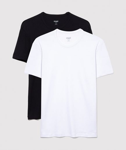Мужская базовая футболка с круглым вырезом, 100% хлопок, slim fit, короткий рукав, 2 штуки, от бренда MAVI, размеры S, M, L, XL, XXL