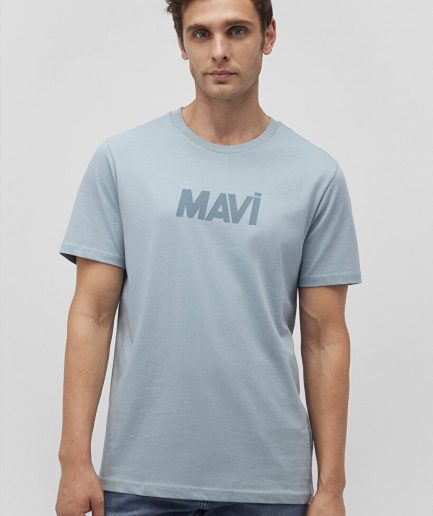 Футболка синего цвета с логотипом MAVI из 100% хлопка, доступна в размерах S, M, L, XL, XXL, стильный и комфортный выбор