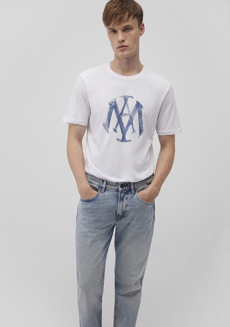 Белая футболка с логотипом Mavi из 100% хлопка, доступна в размерах S, M, L, XL, XXL