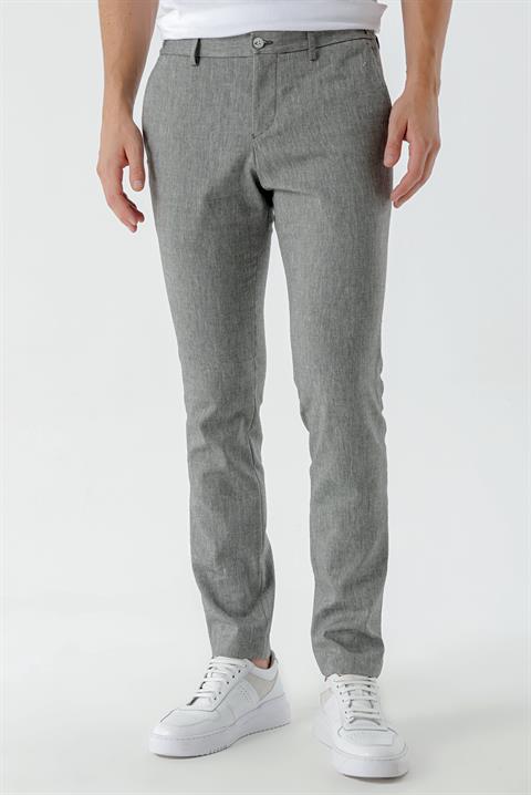 Мужские черные брюки slim fit с узором, поливискоза-лен, 76% лен, 23% хлопок, 32% полиэстер, 19% вискоза, 3% лайкра, с боковыми карманами