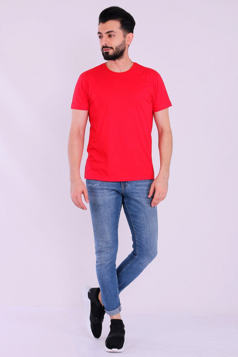 Красная базовая поло для мужчин Slim Fit из 100% органического хлопка, сертифицированного Ecotex и GOTS