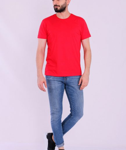 Красная базовая поло для мужчин Slim Fit из 100% органического хлопка, сертифицированного Ecotex и GOTS