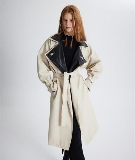 Плащ-тренч бежевого цвета размер STD