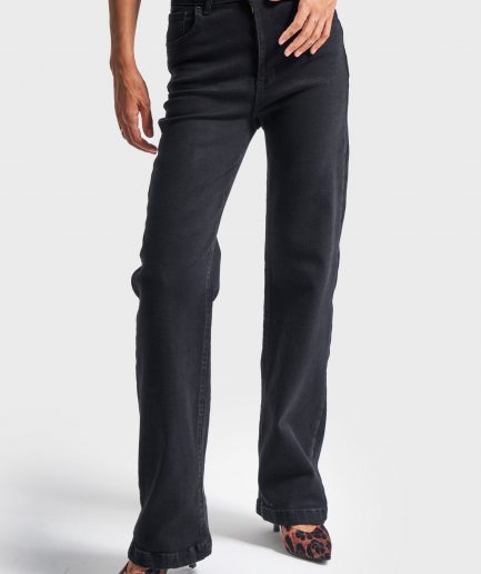 Женские черные джинсы straight fit из стрейчевой ткани 100% хлопок, размеры 34-40