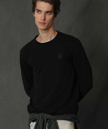 Черная мужская футболка с длинным рукавом Blend, доступна в размерах S, M, L, XL, XXL