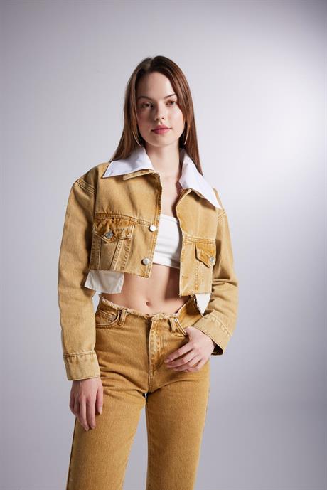 Куртка из ржавого денима цвета верблюда, размер M/28, XS/24, S/26, L/30