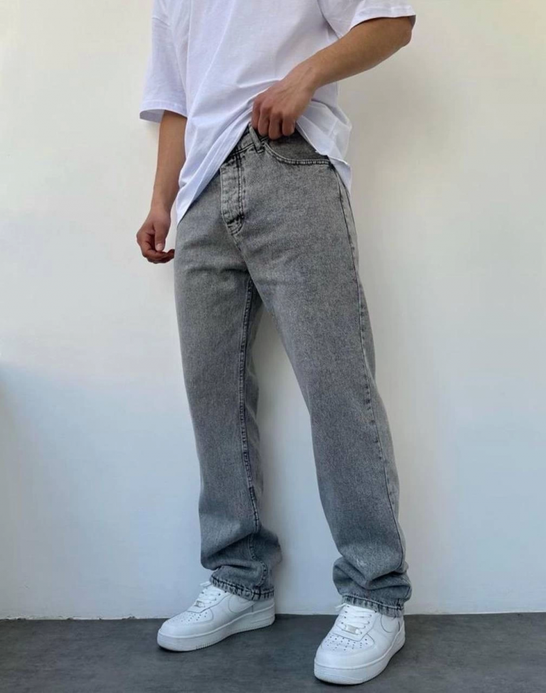 Мужские свободные джинсы Baggy — серые, размеры 29-38