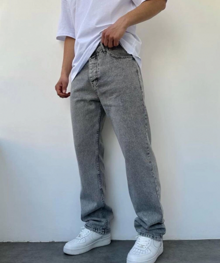 Мужские свободные джинсы Baggy — серые, размеры 29-38