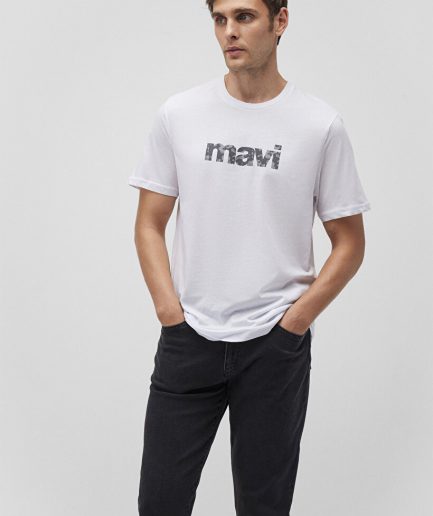 Мужская белая футболка с логотипом MAVI из 100% хлопка, доступна в размерах S, M, L, XL, XXL, код товара: 0611039-620