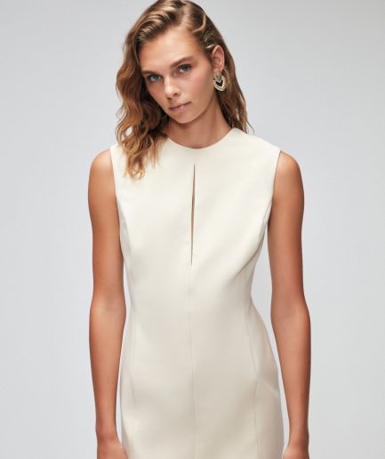 Платье с разрезами Vanilla Moda Tutkusu, облегающего силуэта, без рукавов, с молнией, из ткани с полиэстером, разм. 46