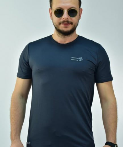 Мужская серая футболка slimfit с жаккардовым узором, дышащий материал, легкая и удобная, 100% отечественное производство
