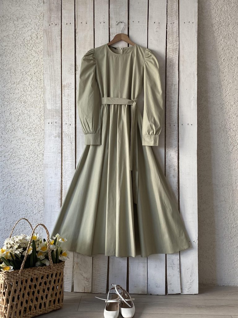 Длинное мягкое зеленое платье из поплина из 100% хлопка, размеры от S до 3XL, подходит для стирки при 30° и глажки при 150°