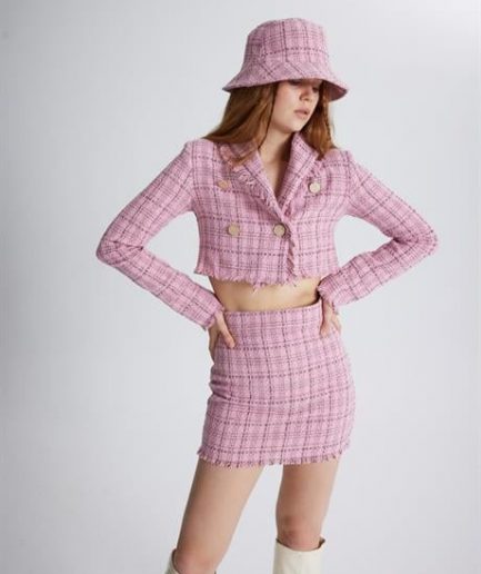 Твидовая юбка розовая, размеры S, XS, M, L