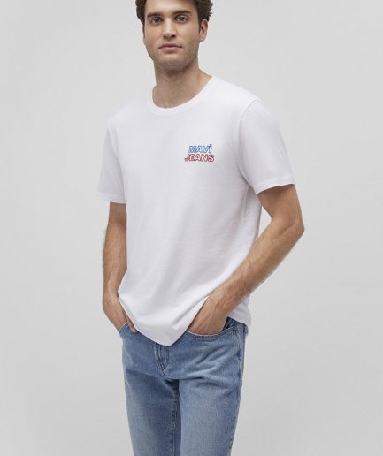 Белая футболка с принтом Mavi Jeans из 100% хлопка, стильный логотип, доступные размеры S, M, L, XL, XXL, XS