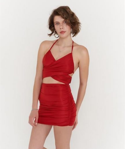 Юбка Jessa красная, доступна в размерах S, XS, M, L