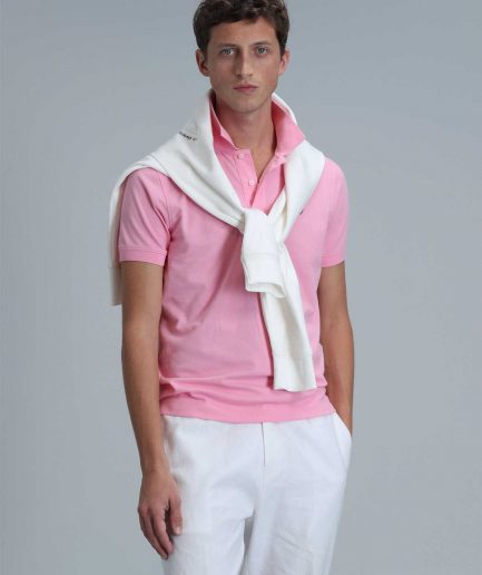 Умная мужская поло-футболка Laon розовая, размеры: XS, S, M, L, XL, XXL, 3XL, 4XL