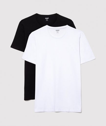 Мужская базовая футболка с круглым вырезом, 2 шт, 100% хлопок, slim fit, короткий рукав, бренд MAVI, размеры XS и XXL