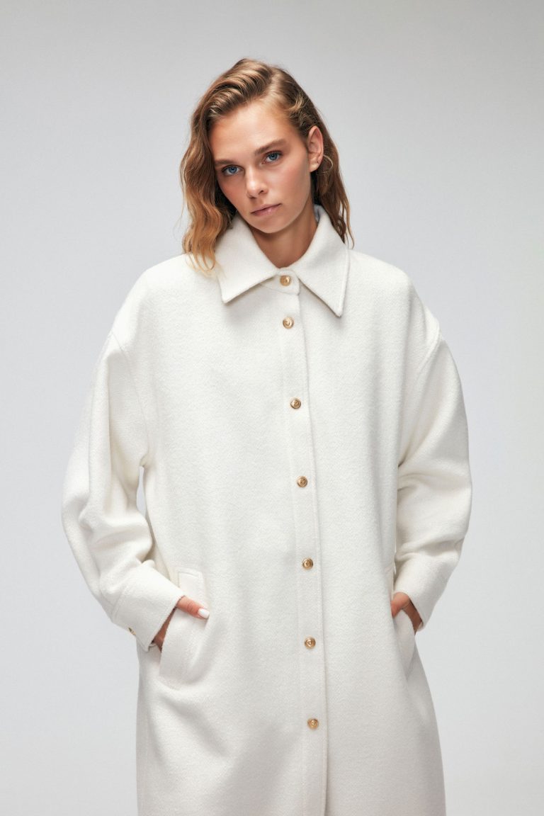 Куртка с кнопками Moda Tutkusu, мужской воротник, свободный крой, акрил, полиэстер, повседневный стиль, размеры 44 и 46