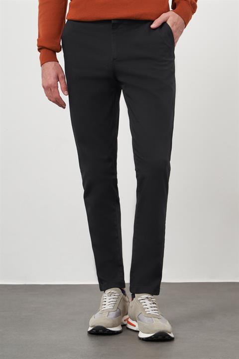 Мужские черные брюки чиносы Slim Fit с узором, 97% хлопок, 3% лайкра, карманы и застежка на пуговицу и молнию, размеры 44-54