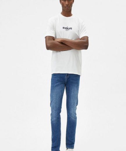 Узкие джинсы Koton Slim Fit Brad Jean с нормальной талией и прямым кроем, выполненные из переработанного хлопка цвет индиго