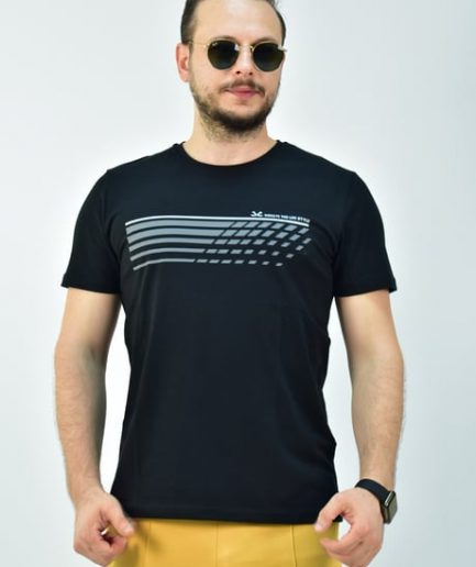 Эскетик черная мужская slimfit футболка из 95% хлопка, дышащая, для спорта и повседневной носки