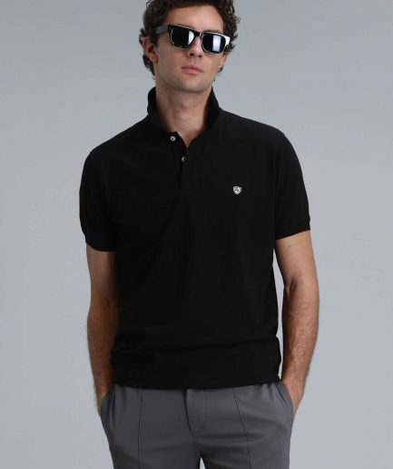 Черная мужская поло-майка Laon Smart с размерами S, M, L, XL, XXL, 3XL, 4XL
