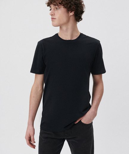 Черная футболка из органического хлопка MAVI, 100% органический материал, slim fit, короткий рукав, круглый вырез, экологически чистая продукция