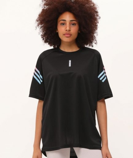 Женская спортивная футболка Genius Fit с принтом, дышащая и удобная, размер S, M, L, XL, черного цвета для тренировок и фитнеса