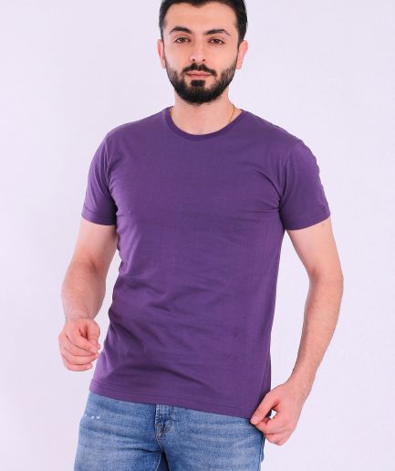 Мужская футболка Slim Fit короткий рукав из 100% органического хлопка, цвет: пурпурный, сертифицированный GOTS и Oeko-Tex
